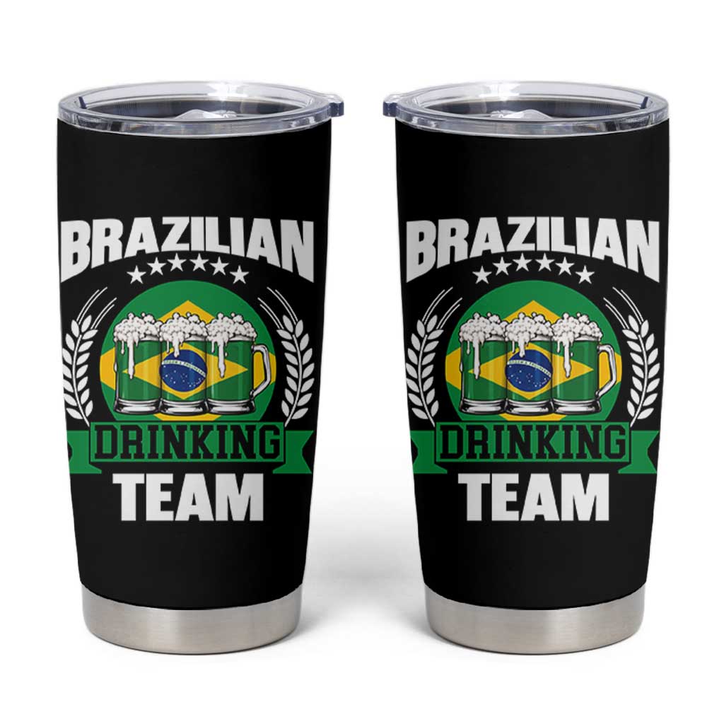 Brazil Drinking Team Tumbler Cup Funny Brazilian Flag Beer Party Gift