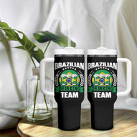 Brazil Drinking Team Tumbler With Handle Funny Brazilian Flag Beer Party Gift