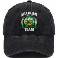 Brazil Drinking Team Washed Cotton Baseball Cap Funny Brazilian Flag Beer Party Gift