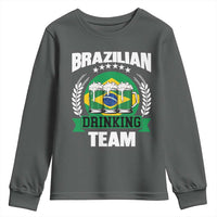Brazil Drinking Team Youth Sweatshirt Funny Brazilian Flag Beer Party Gift