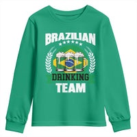 Brazil Drinking Team Youth Sweatshirt Funny Brazilian Flag Beer Party Gift