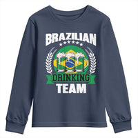 Brazil Drinking Team Youth Sweatshirt Funny Brazilian Flag Beer Party Gift