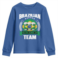 Brazil Drinking Team Youth Sweatshirt Funny Brazilian Flag Beer Party Gift