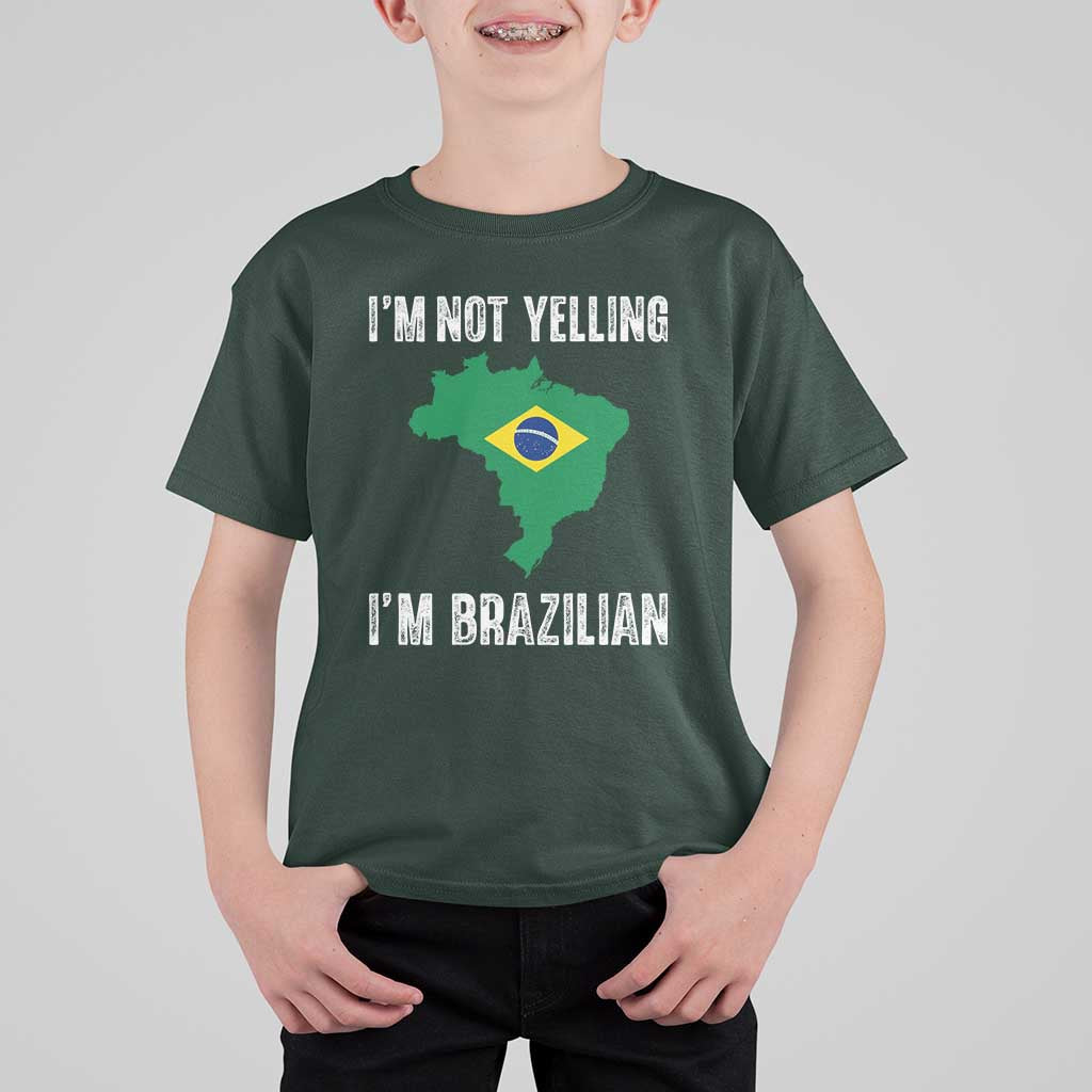 I'm Not Yelling I'm Brazilian T Shirt For Kid Funny Brazil Pride