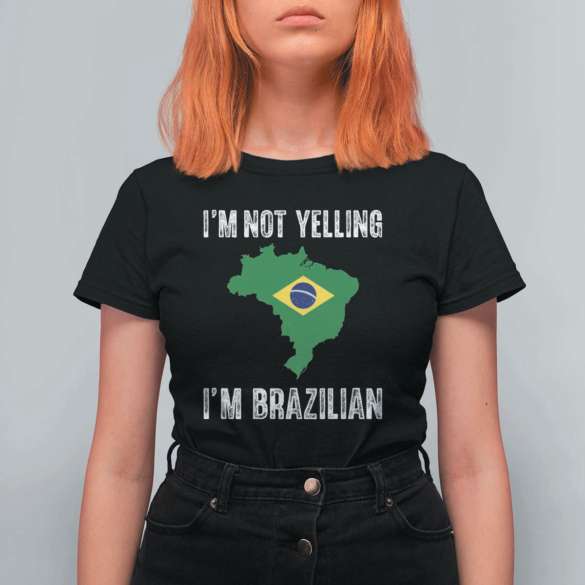 I'm Not Yelling I'm Brazilian T Shirt For Women Funny Brazil Pride