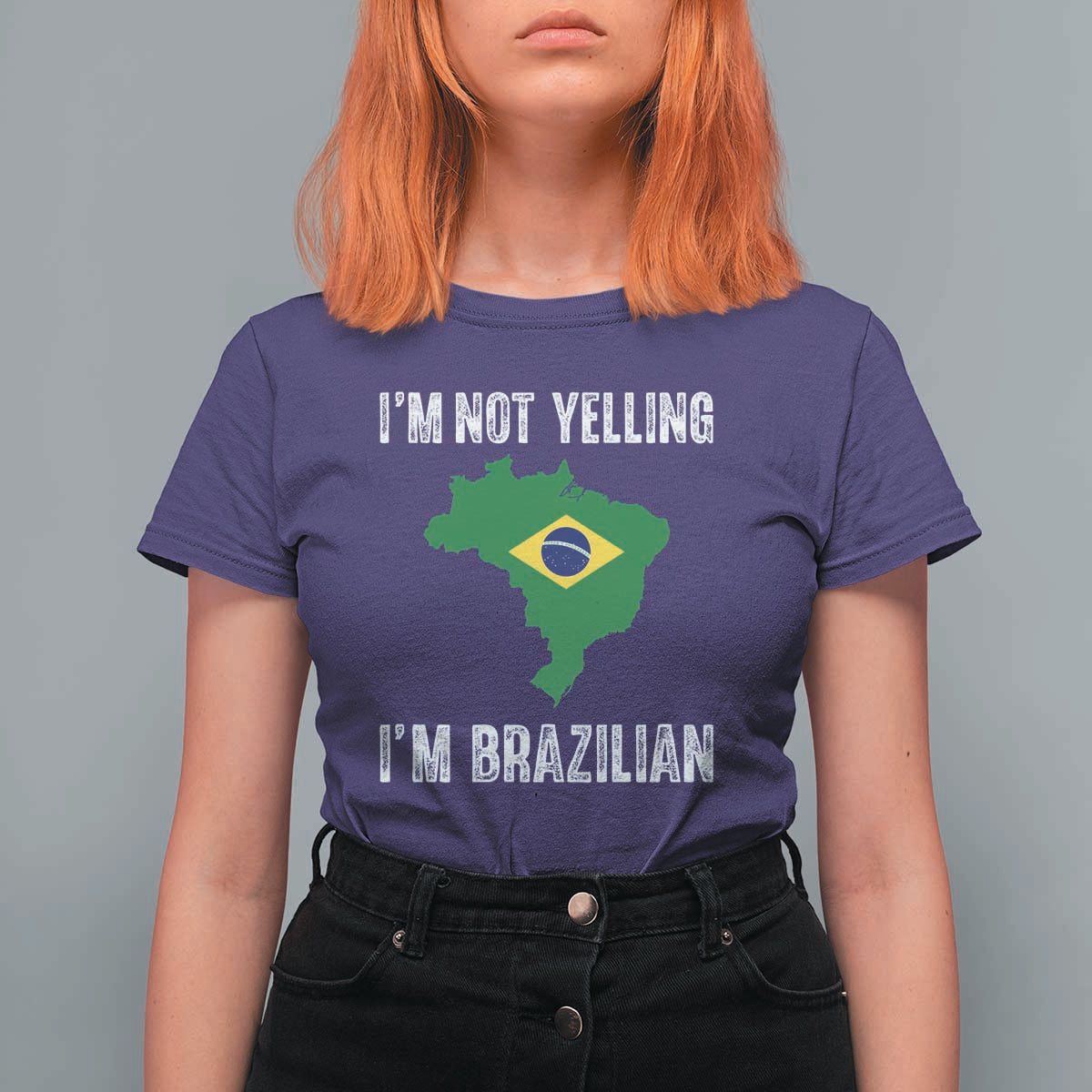 I'm Not Yelling I'm Brazilian T Shirt For Women Funny Brazil Pride