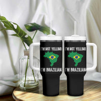 I'm Not Yelling I'm Brazilian Tumbler With Handle Funny Brazil Pride