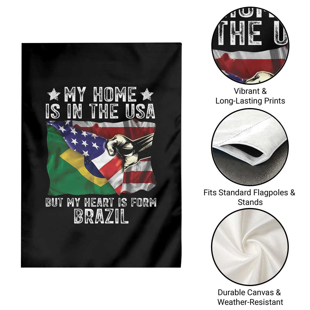 Brazilian American Patriot Heart Is From Brazil Flag Garden Flag