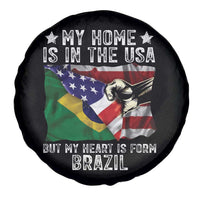 Brazilian American Patriot Heart Is From Brazil Flag Spare Tire Cover