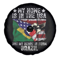 Brazilian American Patriot Heart Is From Brazil Flag Spare Tire Cover