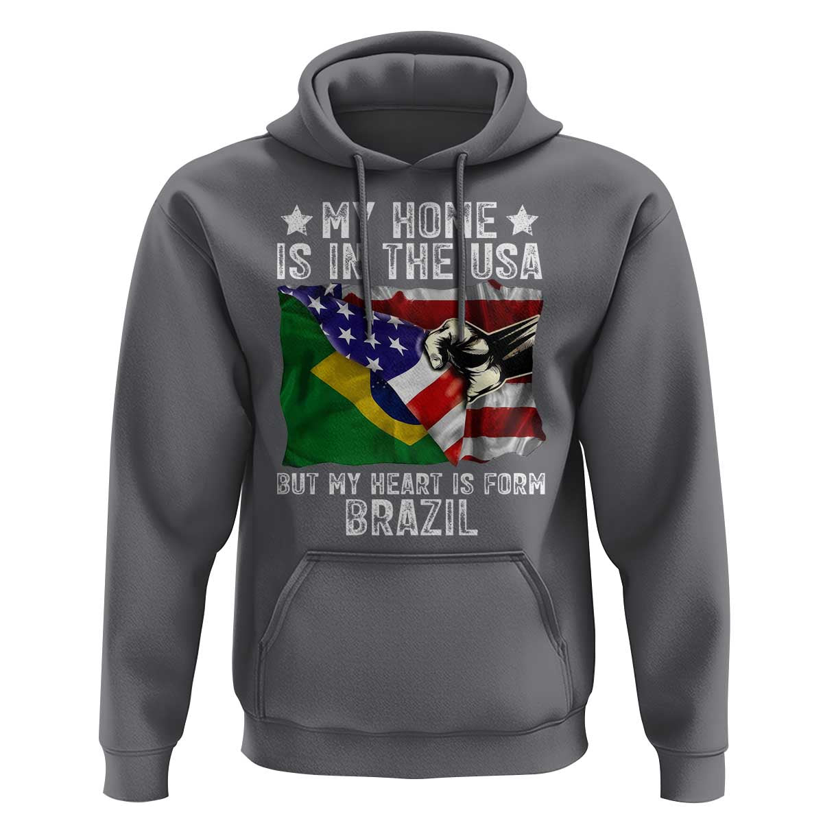 Brazilian American Patriot Heart Is From Brazil Flag Hoodie