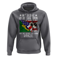Brazilian American Patriot Heart Is From Brazil Flag Hoodie