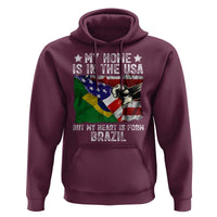 Brazilian American Patriot Heart Is From Brazil Flag Hoodie