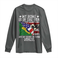 Brazilian American Patriot Heart Is From Brazil Flag Long Sleeve Shirt