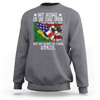 Brazilian American Patriot Heart Is From Brazil Flag Sweatshirt