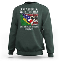 Brazilian American Patriot Heart Is From Brazil Flag Sweatshirt
