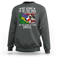 Brazilian American Patriot Heart Is From Brazil Flag Sweatshirt
