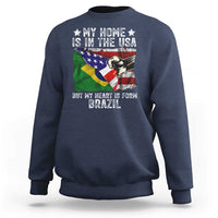 Brazilian American Patriot Heart Is From Brazil Flag Sweatshirt