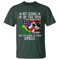 Brazilian American Patriot Heart Is From Brazil Flag T Shirt