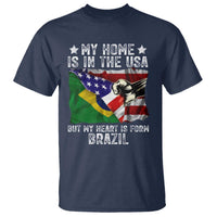 Brazilian American Patriot Heart Is From Brazil Flag T Shirt