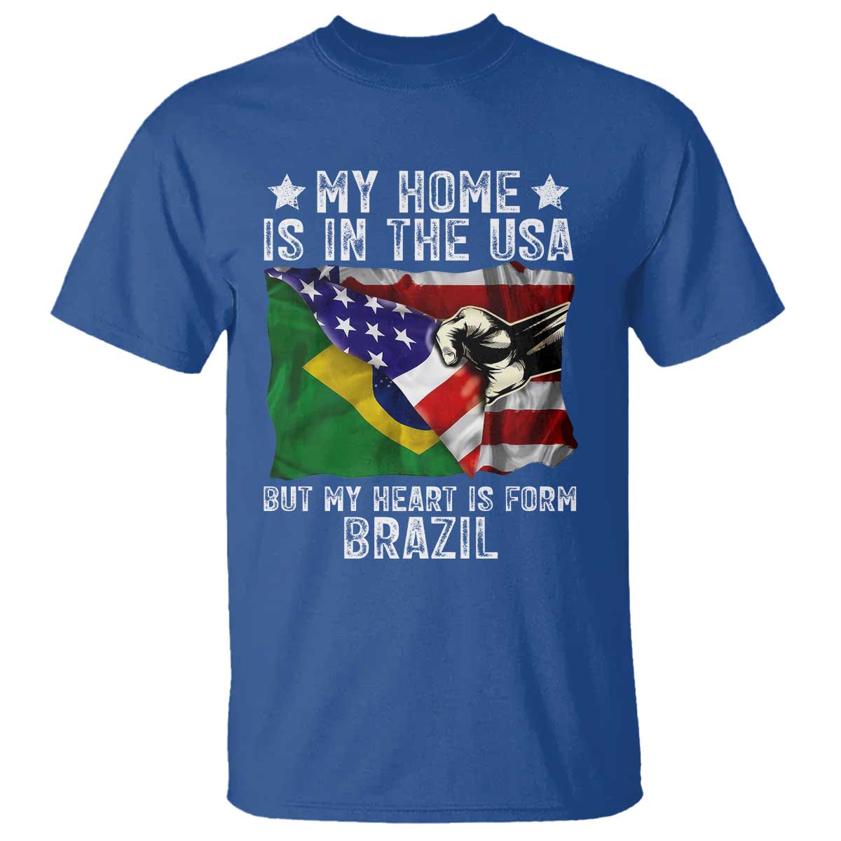 Brazilian American Patriot Heart Is From Brazil Flag T Shirt