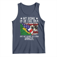 Brazilian American Patriot Heart Is From Brazil Flag Tank Top