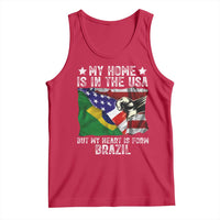 Brazilian American Patriot Heart Is From Brazil Flag Tank Top