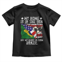 Brazilian American Patriot Heart Is From Brazil Flag Toddler T Shirt