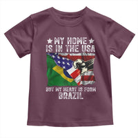 Brazilian American Patriot Heart Is From Brazil Flag Toddler T Shirt