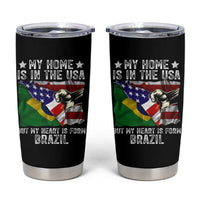 Brazilian American Patriot Heart Is From Brazil Flag Tumbler Cup