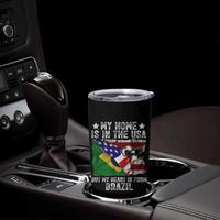 Brazilian American Patriot Heart Is From Brazil Flag Tumbler Cup