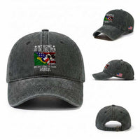 Brazilian American Patriot Heart Is From Brazil Flag Washed Cotton Baseball Cap