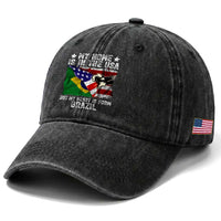Brazilian American Patriot Heart Is From Brazil Flag Washed Cotton Baseball Cap