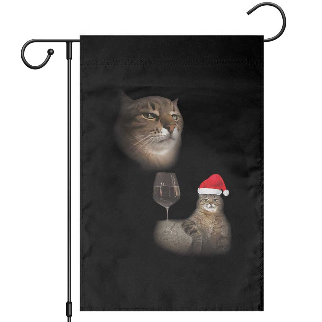 Funny Cat Christmas Garden Flag Cats Drinking Wine Oddly Specific Meme - Wonder Print Shop