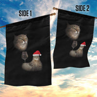 Funny Cat Christmas Garden Flag Cats Drinking Wine Oddly Specific Meme - Wonder Print Shop
