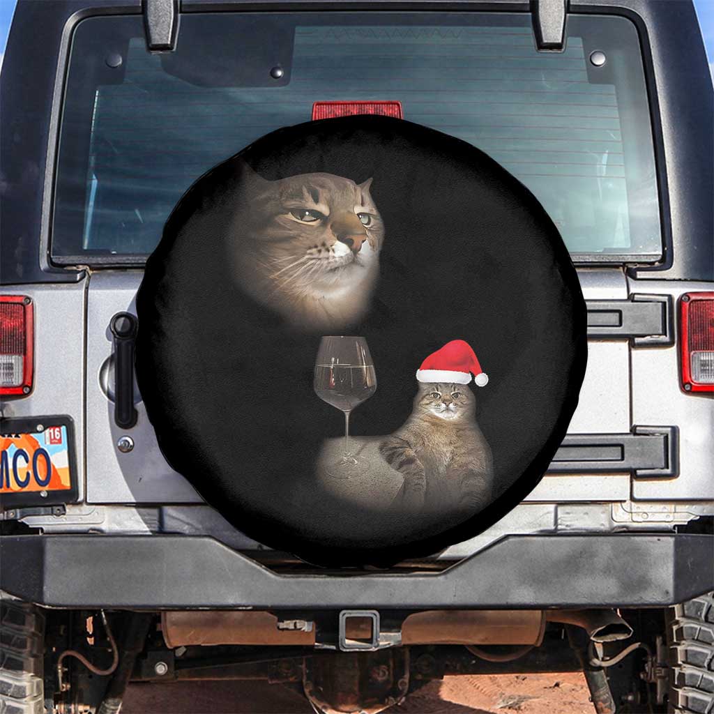Funny Cat Christmas Spare Tire Cover Cats Drinking Wine Oddly Specific Meme - Wonder Print Shop