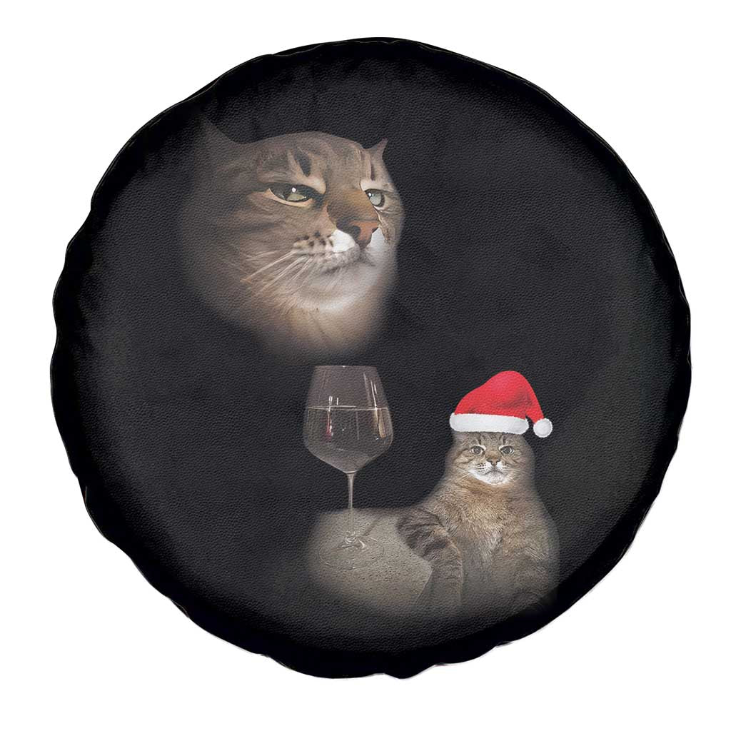 Funny Cat Christmas Spare Tire Cover Cats Drinking Wine Oddly Specific Meme - Wonder Print Shop