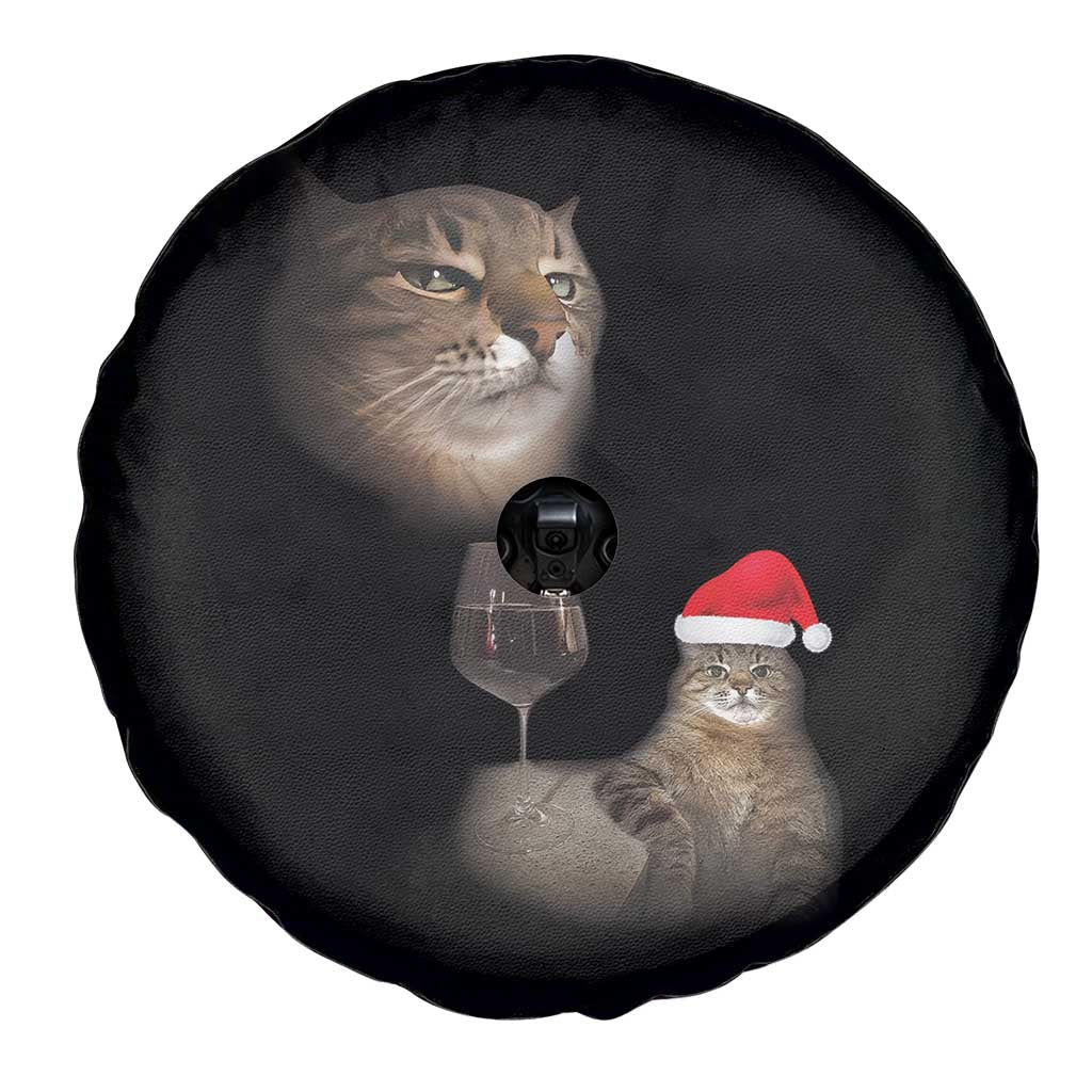Funny Cat Christmas Spare Tire Cover Cats Drinking Wine Oddly Specific Meme - Wonder Print Shop