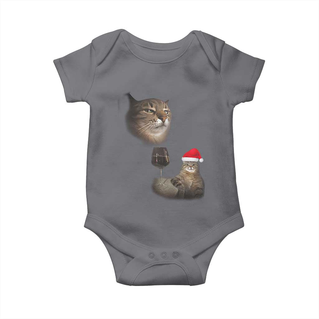 Funny Cat Christmas Baby Onesie Cats Drinking Wine Oddly Specific Meme - Wonder Print Shop