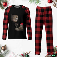 Funny Cat Christmas Plaid Pajama Set Cats Drinking Wine Oddly Specific Meme - Wonder Print Shop