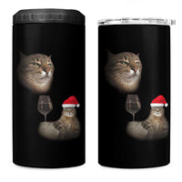 Funny Cat Christmas 4 in 1 Can Cooler Tumbler Cats Drinking Wine Oddly Specific Meme - Wonder Print Shop