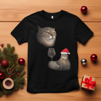 Funny Cat Christmas T Shirt Cats Drinking Wine Oddly Specific Meme - Wonder Print Shop