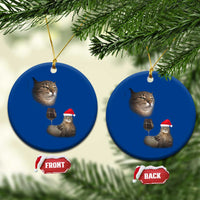 Funny Cat Xmas Ceramic Ornament Cats Drinking Wine Oddly Specific Meme - Wonder Print Shop