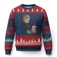 Funny Cat Xmas Ugly Christmas Sweater Cats Drinking Wine Oddly Specific Meme - Wonder Print Shop