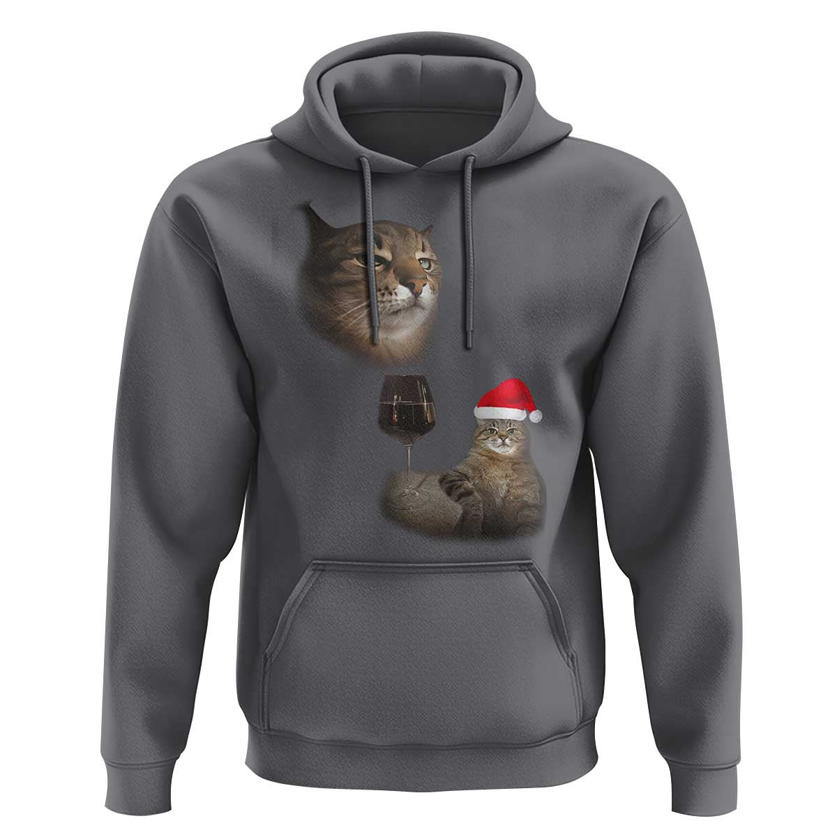 Funny Cat Christmas Hoodie Cats Drinking Wine Oddly Specific Meme - Wonder Print Shop