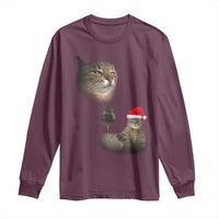 Funny Cat Christmas Long Sleeve Shirt Cats Drinking Wine Oddly Specific Meme - Wonder Print Shop