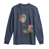 Funny Cat Christmas Long Sleeve Shirt Cats Drinking Wine Oddly Specific Meme - Wonder Print Shop