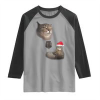 Funny Cat Christmas Raglan Shirt Cats Drinking Wine Oddly Specific Meme - Wonder Print Shop