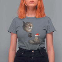 Funny Cat Christmas T Shirt For Women Cats Drinking Wine Oddly Specific Meme - Wonder Print Shop