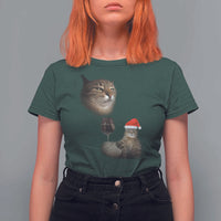 Funny Cat Christmas T Shirt For Women Cats Drinking Wine Oddly Specific Meme - Wonder Print Shop